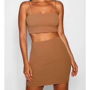 Boohoo Strappy Crop and Mini Skirt Coord Set